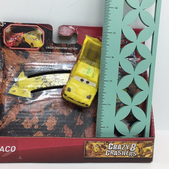 Disney Pixar Cars 3 Crazy 8 Crasher Taco 4 Vehicle Toy  Truck Car Yellow New - Picture 11 of 12